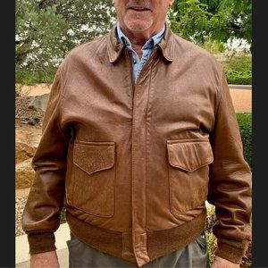 Men's 46 Type A-2 Brown Soft Leather Bomber Jacket - Flight Suits LTD